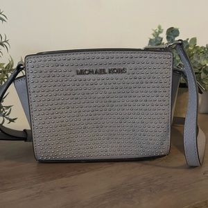 Gray Studded Michael Kors Small Crossbody Purse